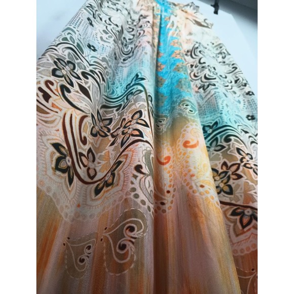 Apt 9 Women Sz L Empire Sleeveless Floral Studded Neckline A Line Flowing Dress - Picture 9 of 16